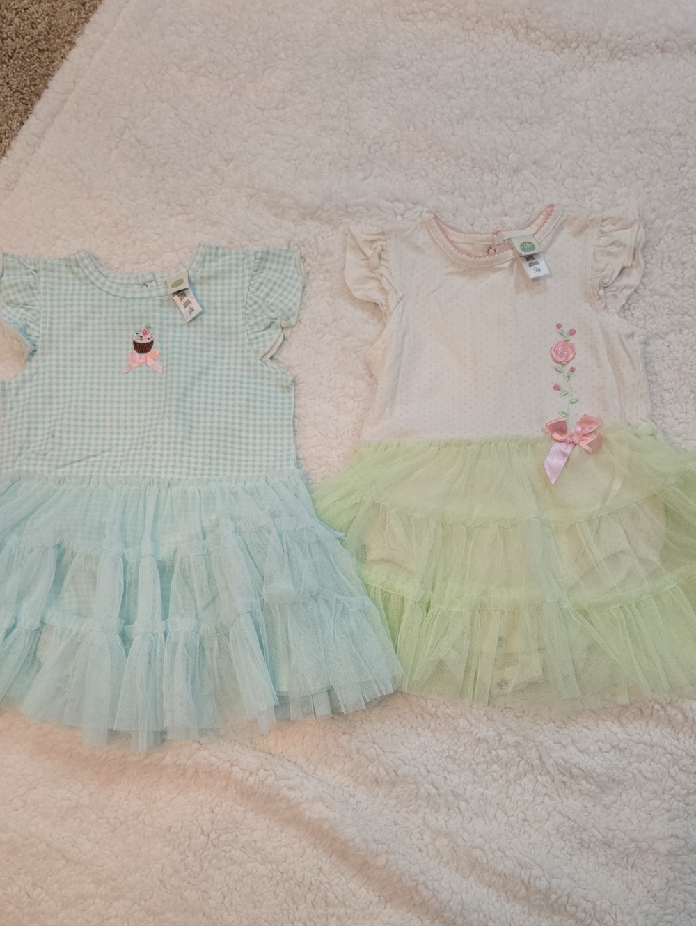 24 Month Little Me Pastel Pink & Mint Layered Tulle Dress Set